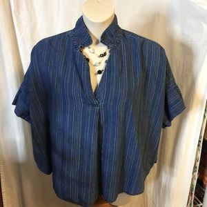 Madewell cotton top blue stripes 3x laganlook